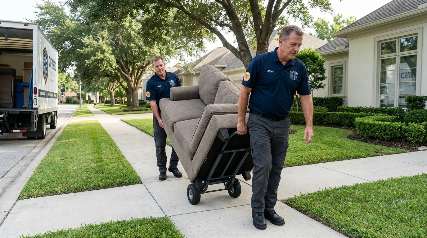 Local residential moving crew loading furniture in Cottonwood Falls, KS